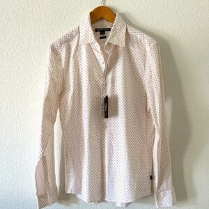 MICHAEL KORS Cream Patterned Dress Shirt